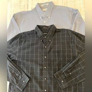 Van Heusen men’s button down dress shirts (2) ~ XL ~ 17-17.5 neck